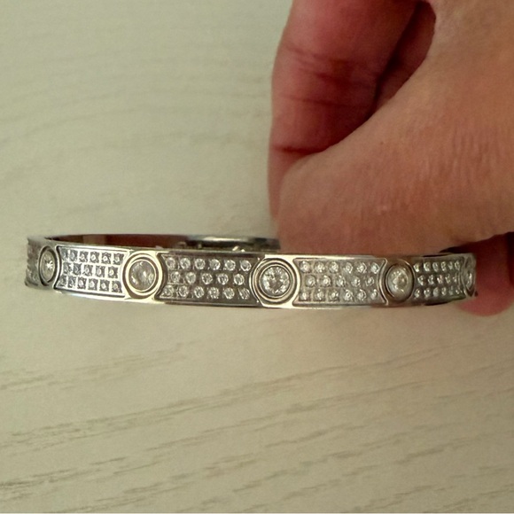 Jewelry - Silver “Love” Bracelet with Diamonds / SMALL / BRAND NEW!
